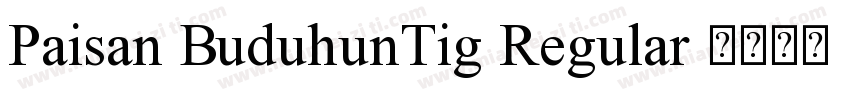 Paisan BuduhunTig Regular 字体下载字体转换